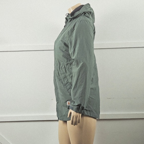 Carhartt Womens Rockfort Sage Green Hooded Zip Up Utility Jacket Small 4/6 - Picture 4 of 9